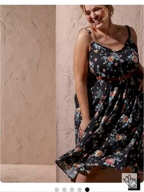 NWT TORRID 1X Midi Challis Trapeze Dress